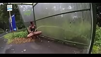 sexy girl public pissing bus at flashing look on the side women master