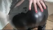 Woman use Leather Leggins and her friend, cum in her leather leggins