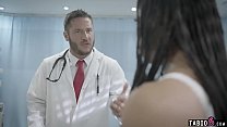 Black teen athlete tested by a dirty big dick doctor
