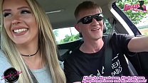 german amateur blonde slut at outdoor fuck at car
