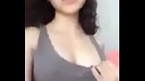 Beautiful curly hair girl, flashing her big boobs