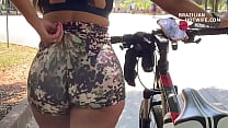 TAKING A BICYCLE RIDE IBIRAPUERA PARK WITH SHORT ALL PACKED