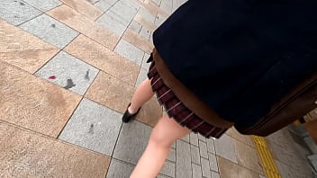 Black Hair Innocent School C-chan @ Shinjuku [Women ● Raw / Uniform / Blazer / Miniskirt / Beautiful Legs / Creampie] #Underwear Voyeurism #Train Slut ● #Sleep ● Fuck
