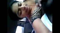 my step sister sucking my cock and swallowing my cum in car